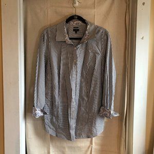 3/$15 - Sz 18W Talbots Woman Striped Wrinkle Resistant Button Up Shirt